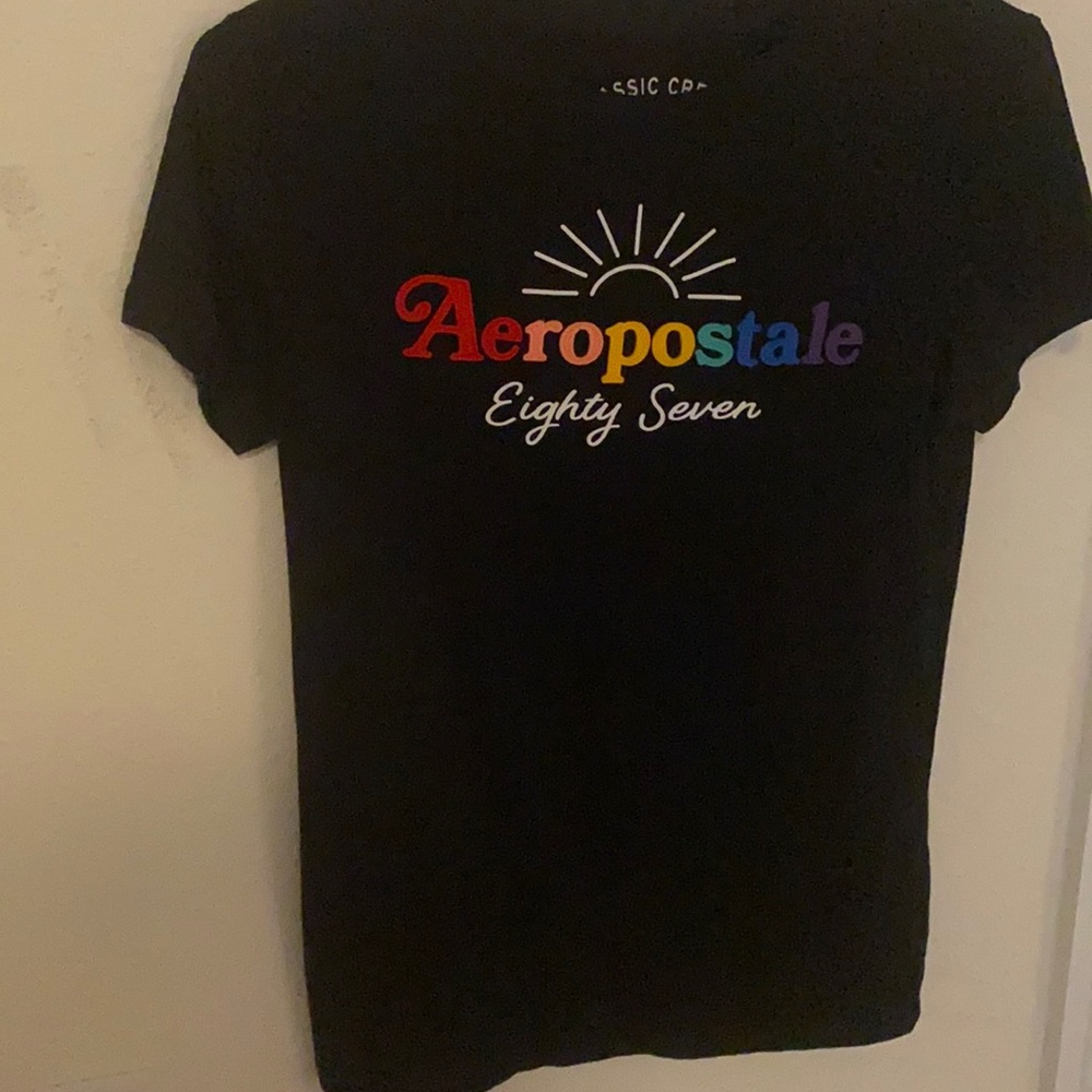 Aeropostale Girls Black Logo T-Shirt (Youth 10-12)